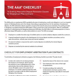 Drafting Employment Plan Clauses | American Arbitration Association