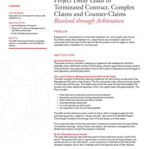 Case Study Construction | American Arbitration Association