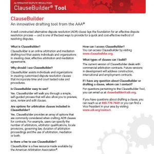 Clause Builder | American Arbitration Association