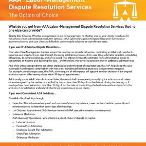 Labor Management Services | American Arbitration Association