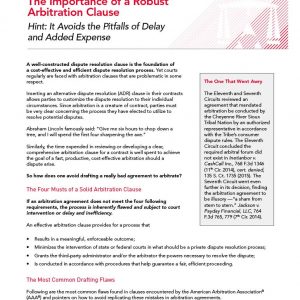 Importance Robust Arbitration Clause | American Arbitration Association