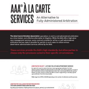 A_La_Carte_Services | American Arbitration Association