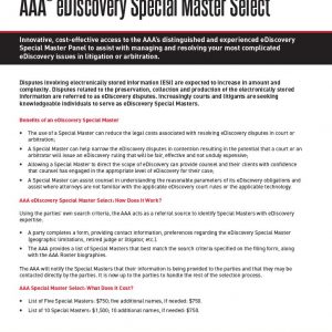 eDiscovery Special Master Select | American Arbitration Association