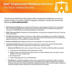 Employment Mediation Services | American Arbitration Association