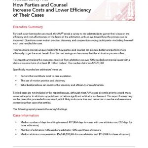 Arbitrator Case Evaluation Survey Findings | American Arbitration Association