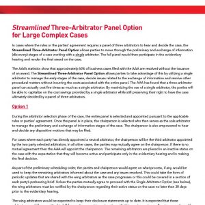 Streamlined Panel Process | American Arbitration Association