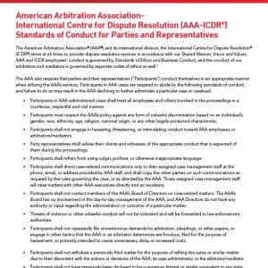 ICDR_Standards_of_Conduct | American Arbitration Association
