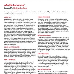 Mediation.org Sell Sheet |American Arbitration Association