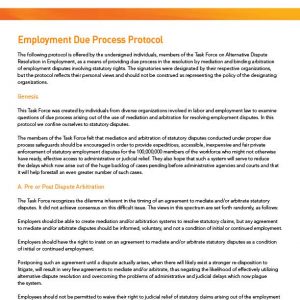 Employment Due Process Protocol | American Arbitration Association