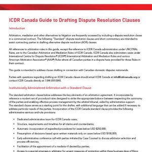 Canada Drafting Guide English | American Arbitration Association