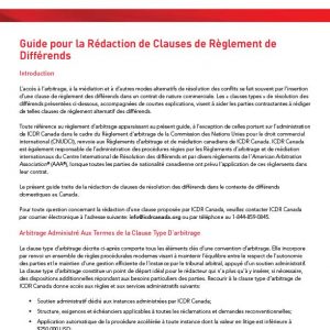 Canada Drafting Guide French | American Arbitration Association